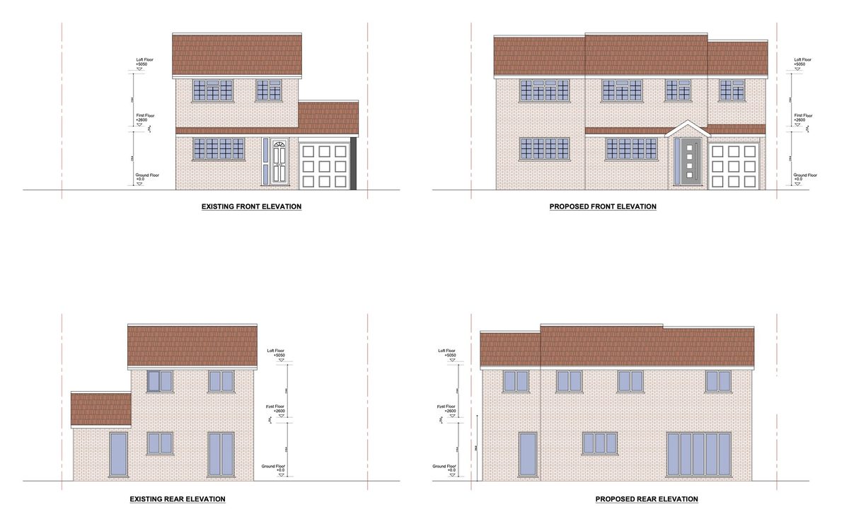 Nottingham rear and side extension elevations